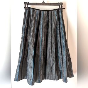 Talbot's Women's size 4 skirt black, blue, gray velvet striped knee length